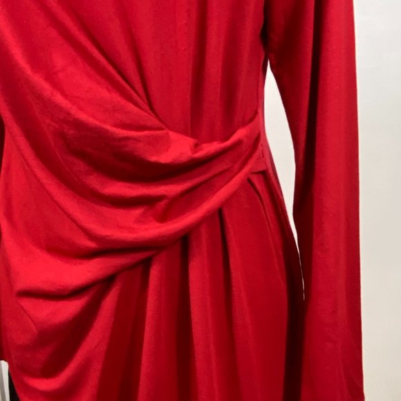 J. JILL Wearever Collection Red Ruched Side Stretch Dress Size S - Picture 4 of 8